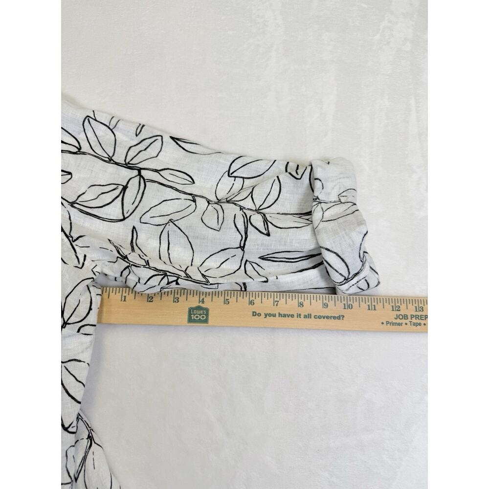 Cynthia Rowley 100% Linen Tunic Women’s Sz 1X Button Down Shirt Leaf Print - Picture 8 of 10